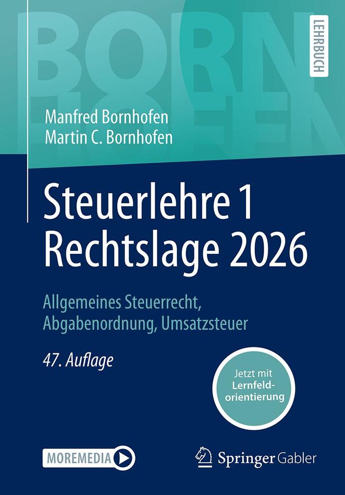 Produktbild: Steuerlehre 1 Rechtslage 2026 | Manfred Bornhofen, Martin C. Bornhofen