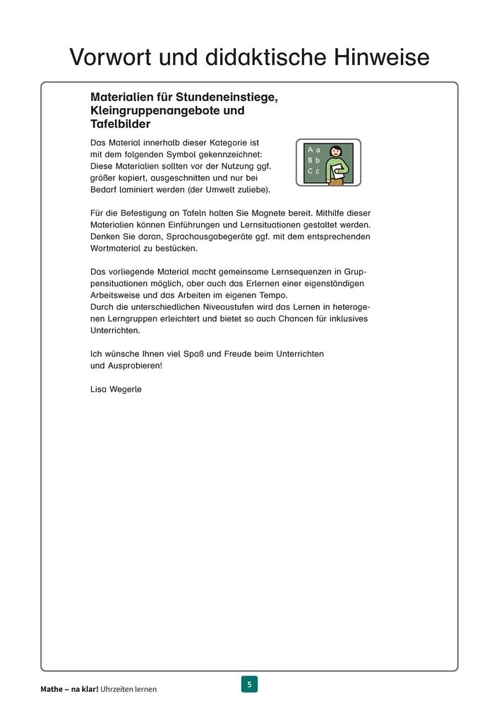 Weitere Ansicht: Mathe - na klar! Uhrzeiten lernen | Lisa Wegerle