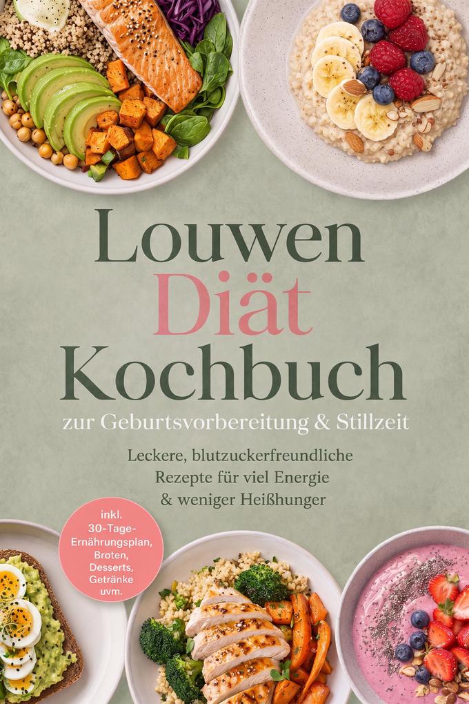 Produktbild: Louwen Diät Kochbuch zur Geburtsvorbereitung & Stillzeit: Leckere, blutzuckerfreundliche Rezepte für viel Energie & weniger Heißhunger - inkl. 30-Tage-Ernährungsplan, Broten, Desserts, Getränke uvm. | Svea Linden