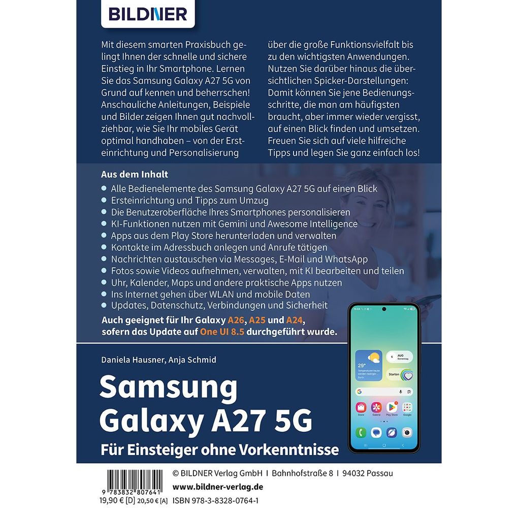 Weitere Ansicht: Samsung Galaxy A27 5G - Praxisbuch für Einsteiger ohne Vorkenntnisse | Anja Schmid, Hausner Daniela