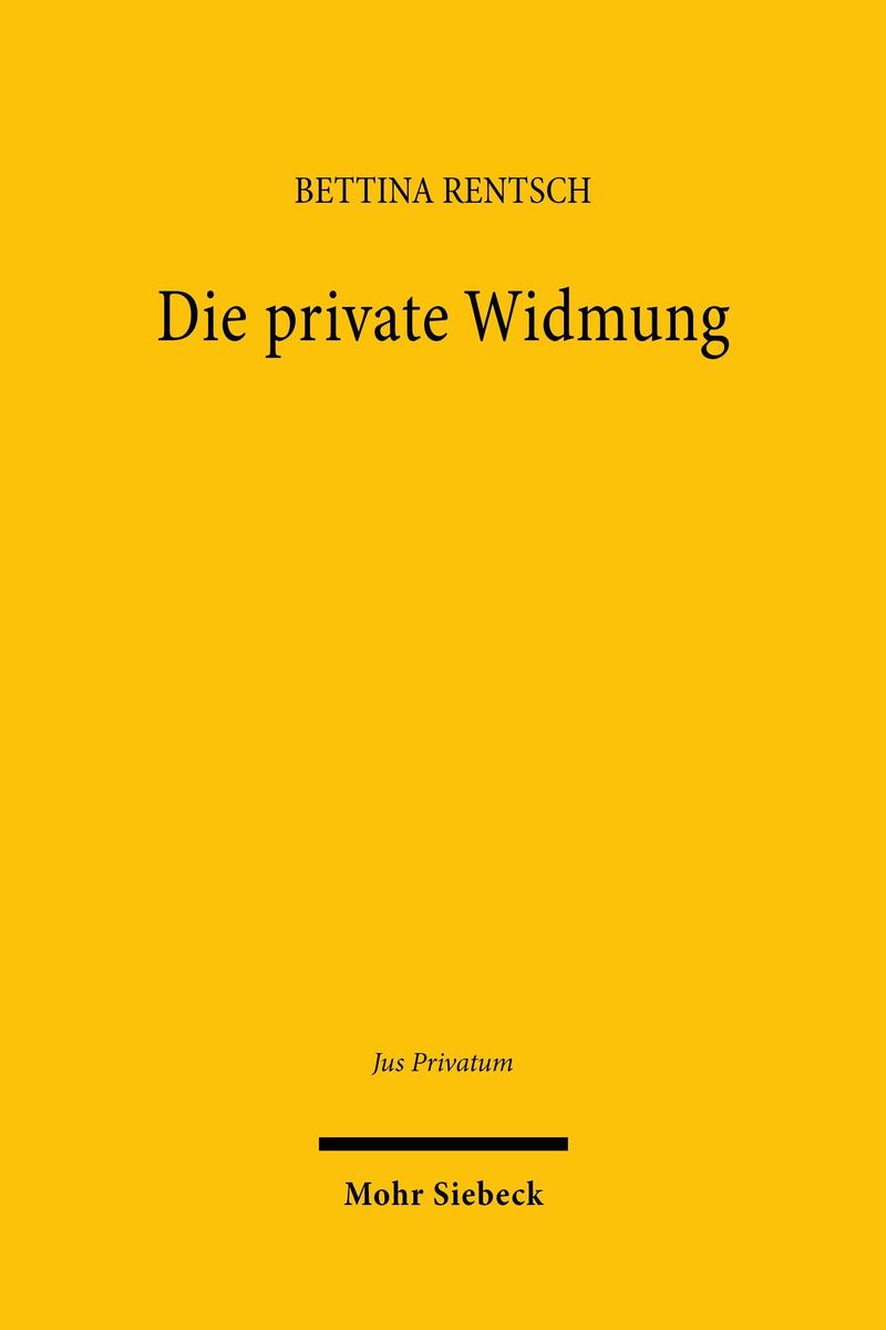 Produktbild: Die private Widmung | Bettina Rentsch