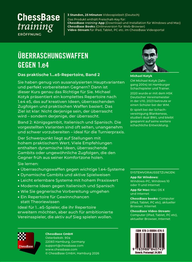 Weitere Ansicht: Überraschungswaffen gegen 1. e4 - Band 2 | Michael Kotyk