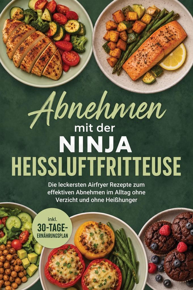 Produktbild: Abnehmen mit der Ninja Heißluftfritteuse: Die leckersten Airfryer Rezepte zum effektiven Abnehmen im Alltag ohne Verzicht und ohne Heißhunger - inkl. 30-Tage-Ernährungsplan | Barbara Knaust