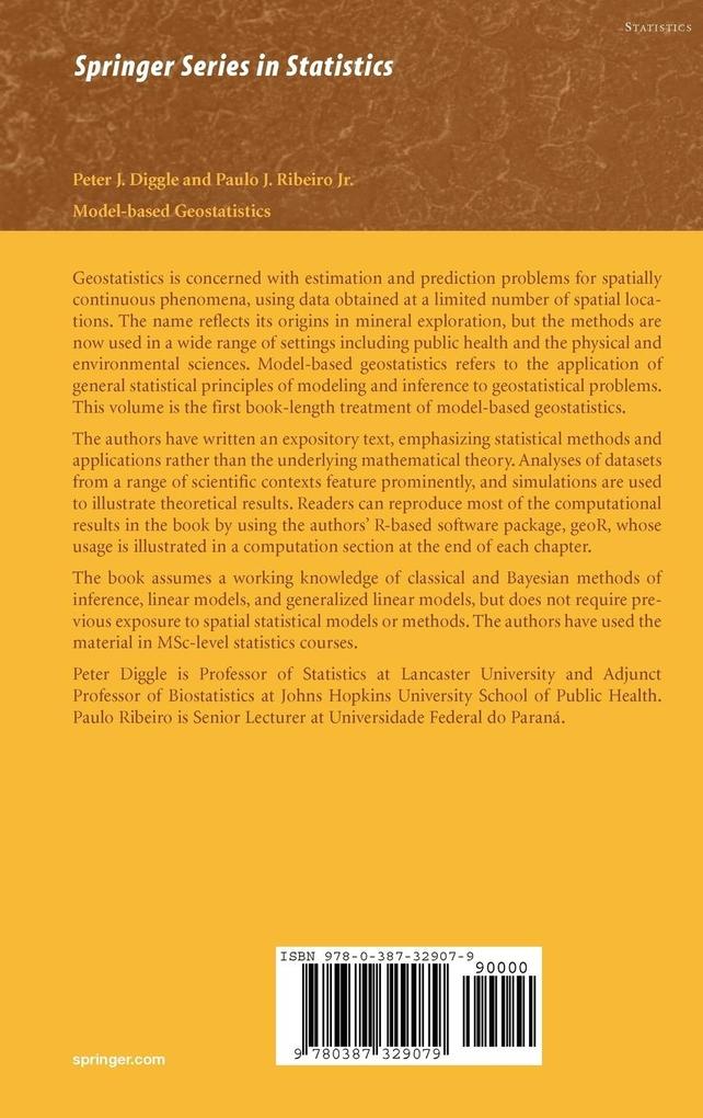 Weitere Ansicht: Model-Based Geostatistics | Peter Diggle, Paulo Justiniano Ribeiro