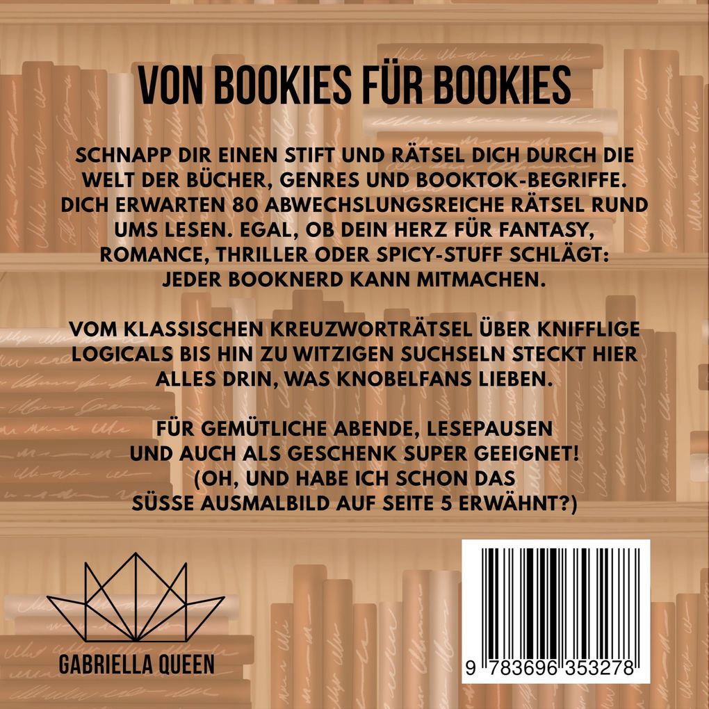 Weitere Ansicht: Das große Rätselbuch für Booknerds | Gabriella Queen