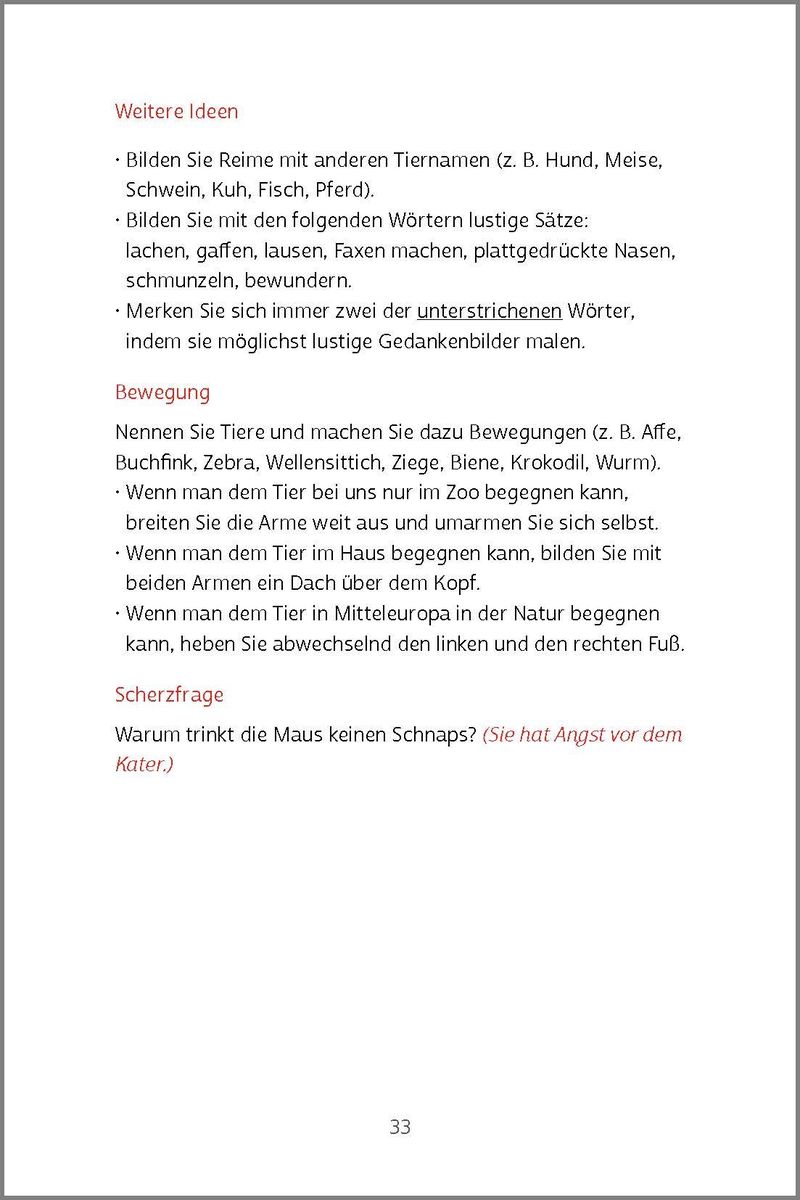 Weitere Ansicht: Gedächtnistraining rund um Tiere | Ursula Oppolzer