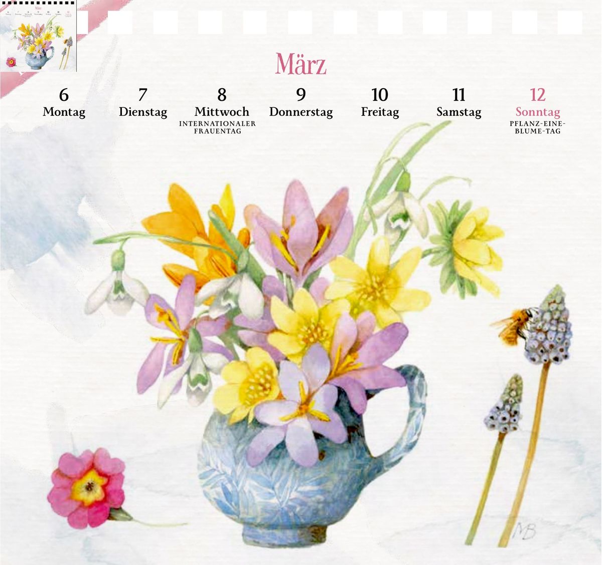 Weitere Ansicht: Kalender mit 53 Postkarten 2028 - Blick in den Garten