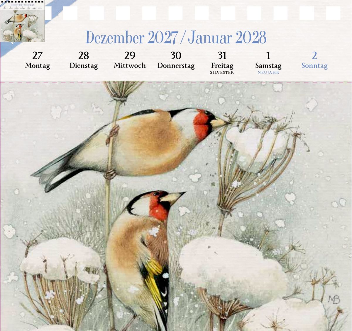 Weitere Ansicht: Kalender mit 53 Postkarten 2028 - Spaziergang durch die Natur