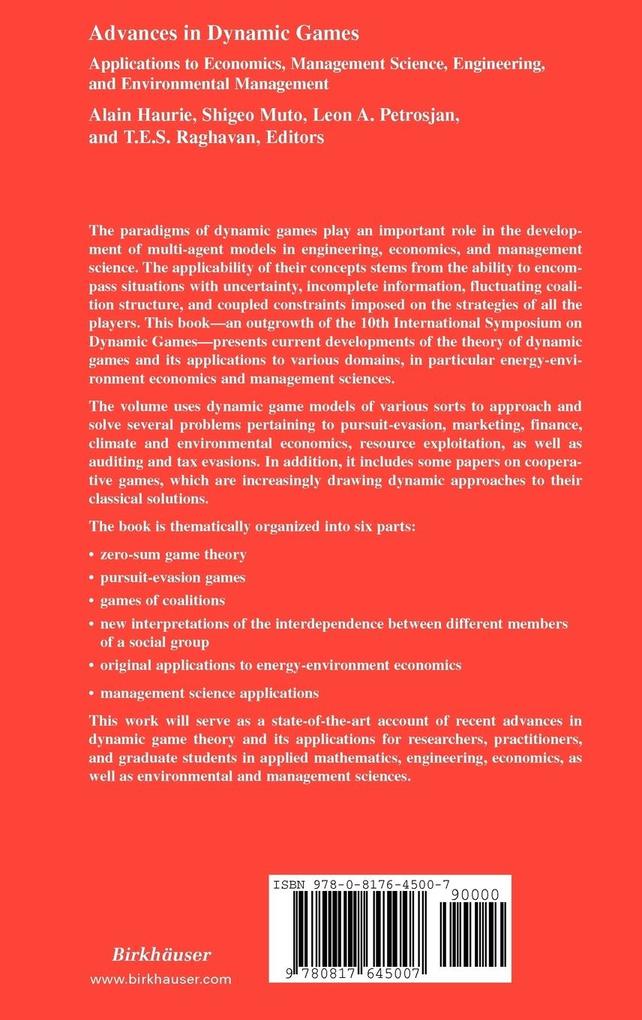 Weitere Ansicht: Advances in Dynamic Games