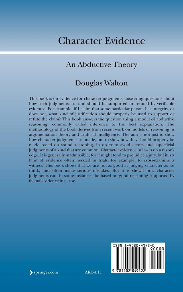 Weitere Ansicht: Character Evidence | Douglas Walton