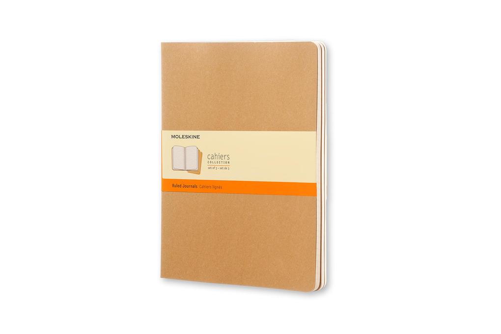Weitere Ansicht: Moleskine Cahier Extra Large liniert packpapierbraun. 3er Pack