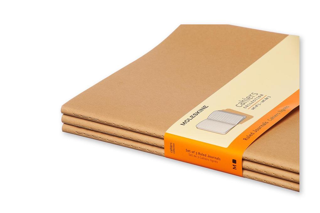 Weitere Ansicht: Moleskine Cahier Extra Large liniert packpapierbraun. 3er Pack