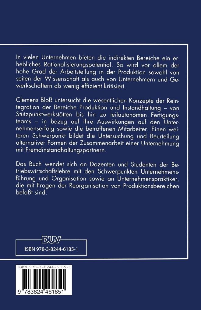 Weitere Ansicht: Organisation der Instandhaltung | Clemens Bloß