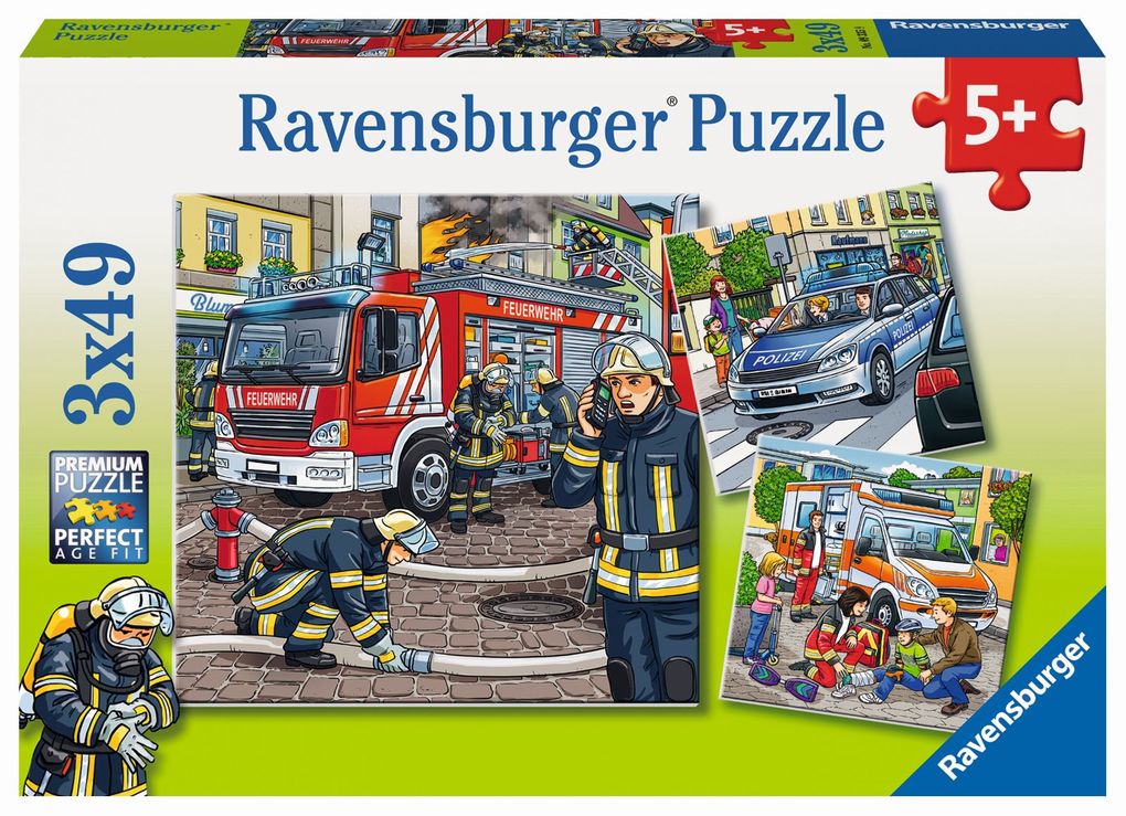 Produktbild: Helfer in der Not. Puzzle 3 x 49 Teile