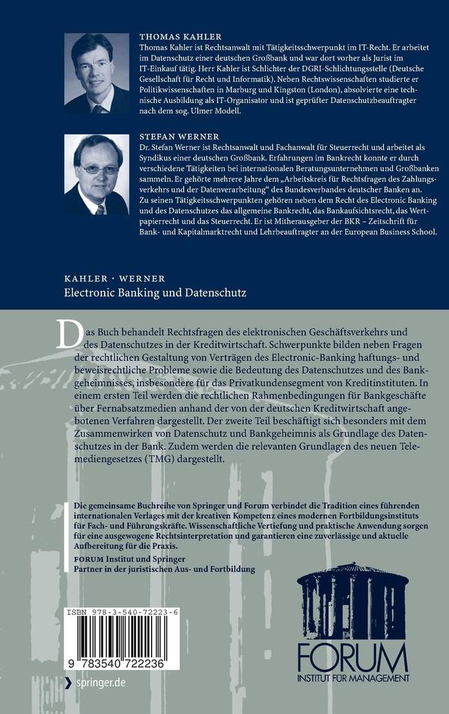 Weitere Ansicht: Electronic Banking und Datenschutz | Thomas Kahler, Stefan Werner