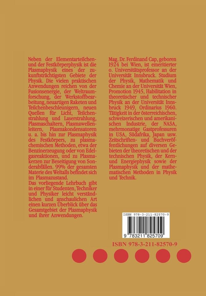 Weitere Ansicht: Lehrbuch der Plasmaphysik und Magnetohydrodynamik | Ferdinand Cap