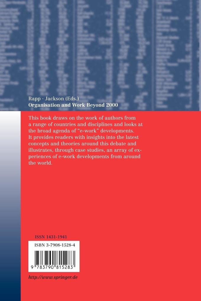 Weitere Ansicht: Organisation and Work Beyond 2000