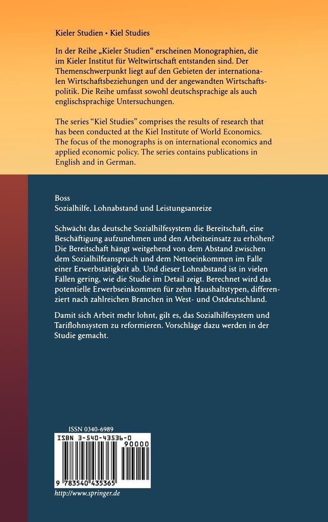 Weitere Ansicht: Sozialhilfe, Lohnabstand und Leistungsanreize | Alfred Boss