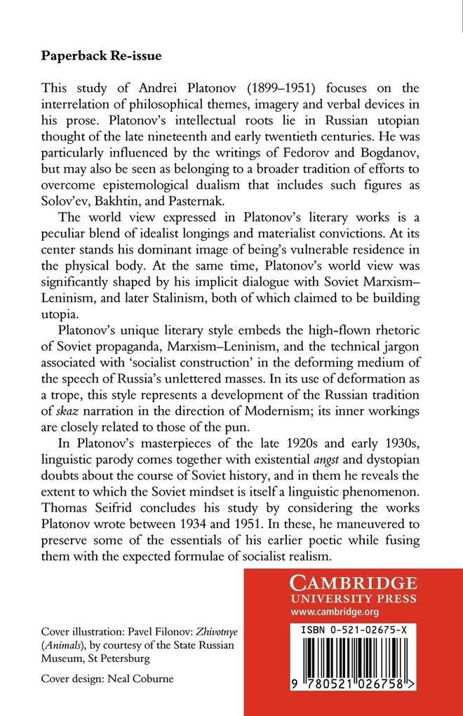 Weitere Ansicht: Andrei Platonov | Thomas Seifrid