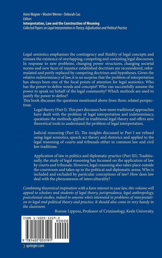 Weitere Ansicht: Interpretation, Law and the Construction of Meaning