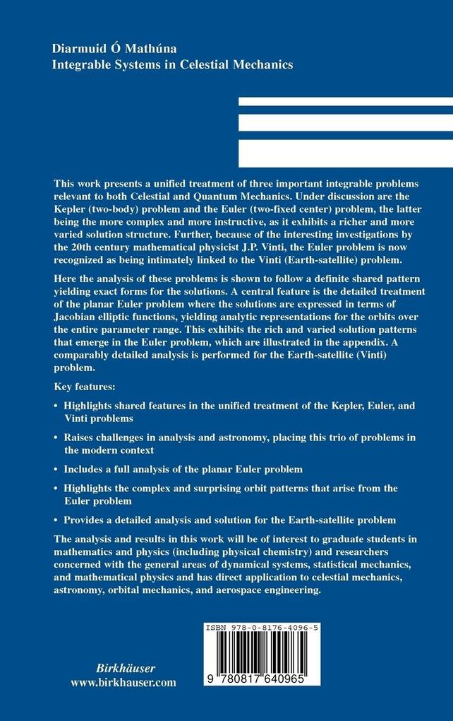 Weitere Ansicht: Integrable Systems in Celestial Mechanics | Diarmuid Ó'Mathúna