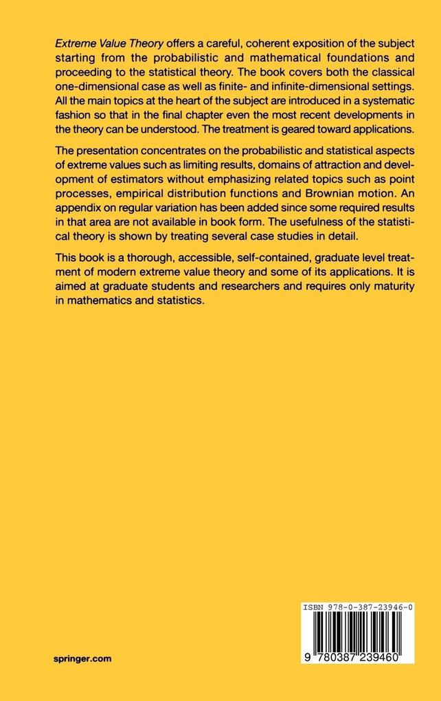 Weitere Ansicht: Extreme Value Theory | Ana Ferreira, Laurens de Haan