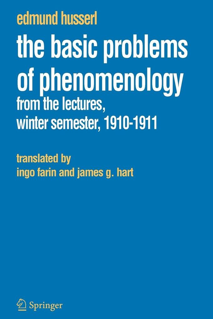 Produktbild: The Basic Problems of Phenomenology | Edmund Husserl