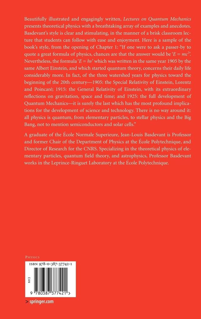 Weitere Ansicht: Lectures on Quantum Mechanics | Jean-Louis Basdevant