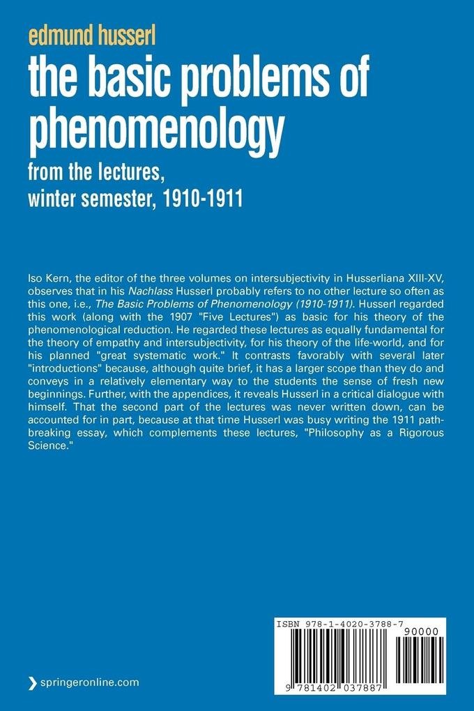 Weitere Ansicht: The Basic Problems of Phenomenology | Edmund Husserl
