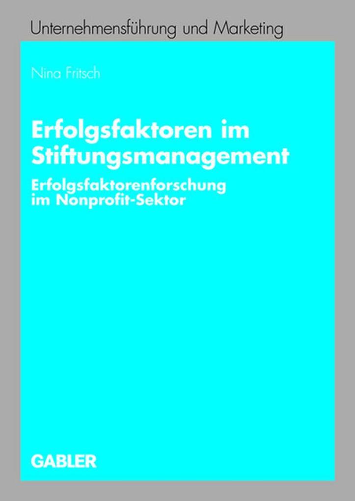 Produktbild: Erfolgsfaktoren im Stiftungsmanagement | Nina Fritsch