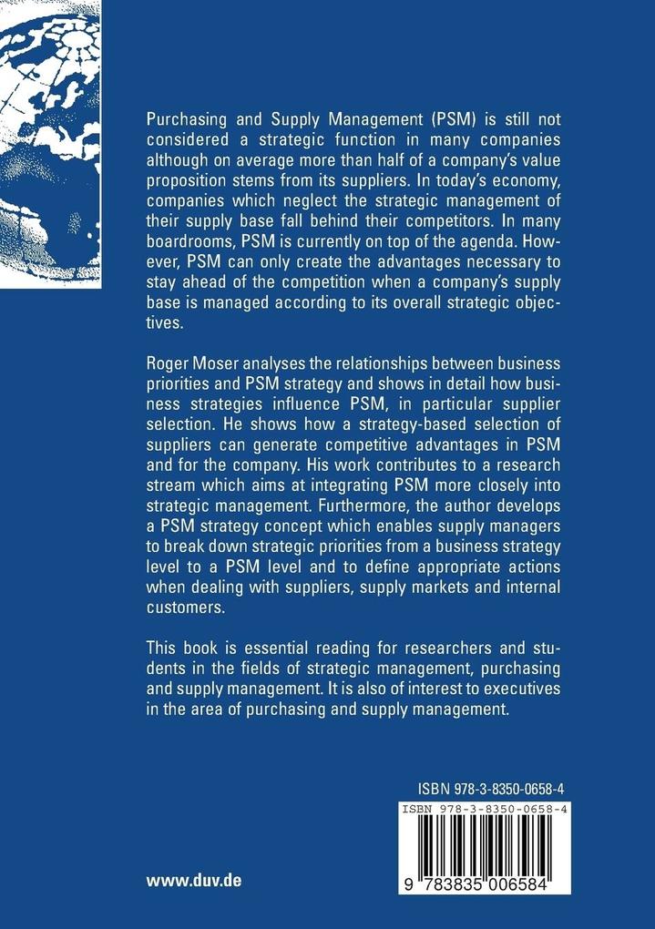Weitere Ansicht: Strategic Purchasing and Supply Management | Roger Moser