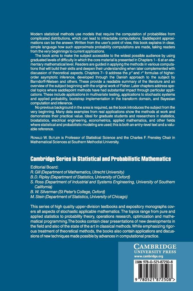 Weitere Ansicht: Saddlepoint Approximations with Applications | Ronald W. Butler