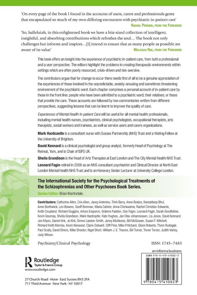 Weitere Ansicht: Experiences of Mental Health In-patient Care