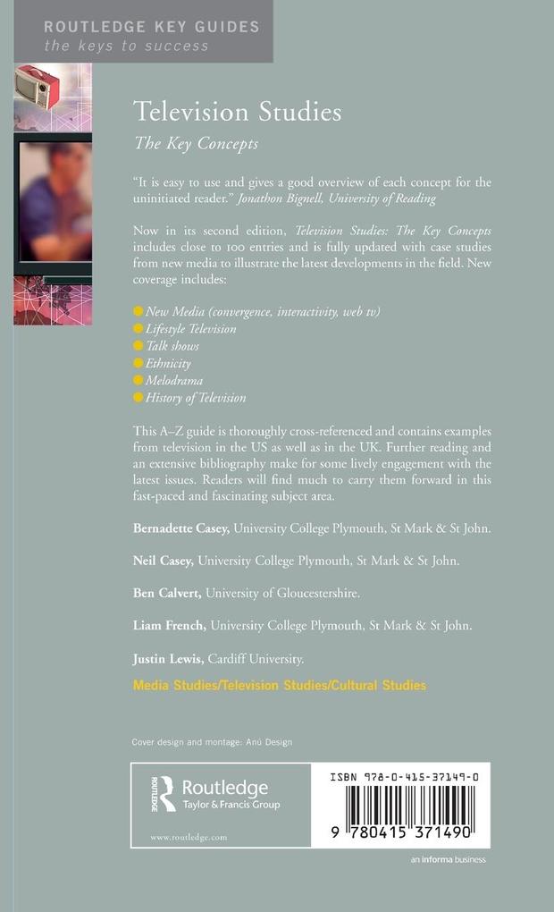 Weitere Ansicht: Television Studies | Bernadette Casey, Neil Casey, Ben Calvert