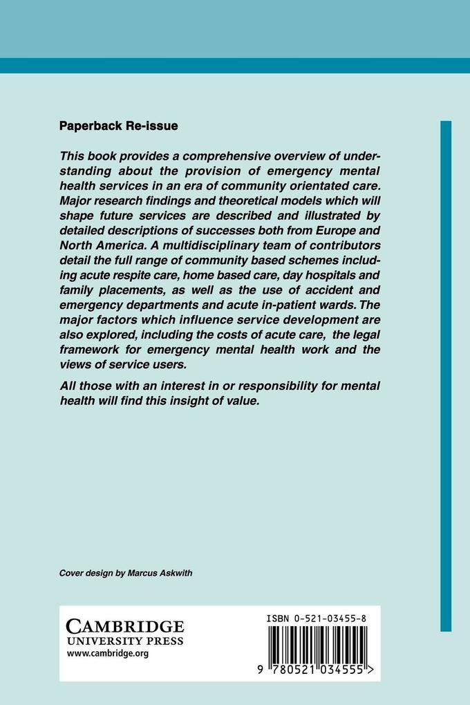 Weitere Ansicht: Emergency Mental Health Services in the Community