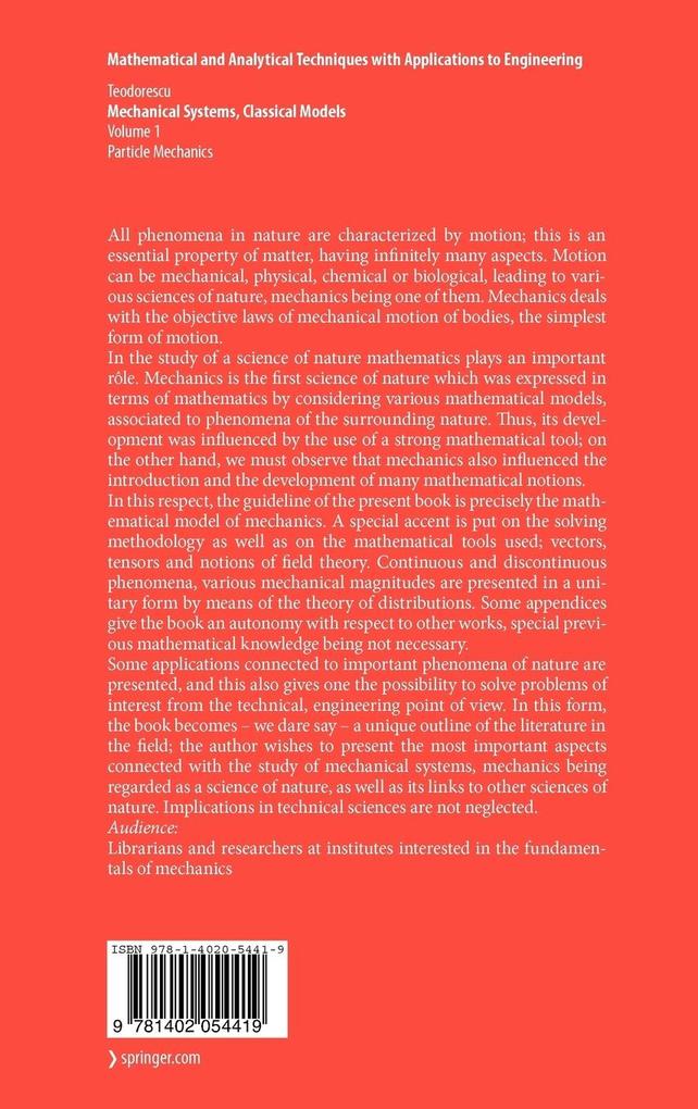 Weitere Ansicht: Mechanical Systems, Classical Models | Petre P. Teodorescu