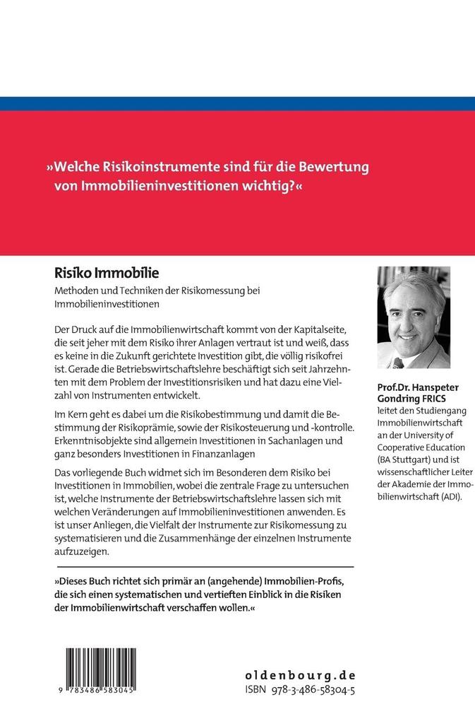 Weitere Ansicht: Risiko Immobilie | Hanspeter Gondring