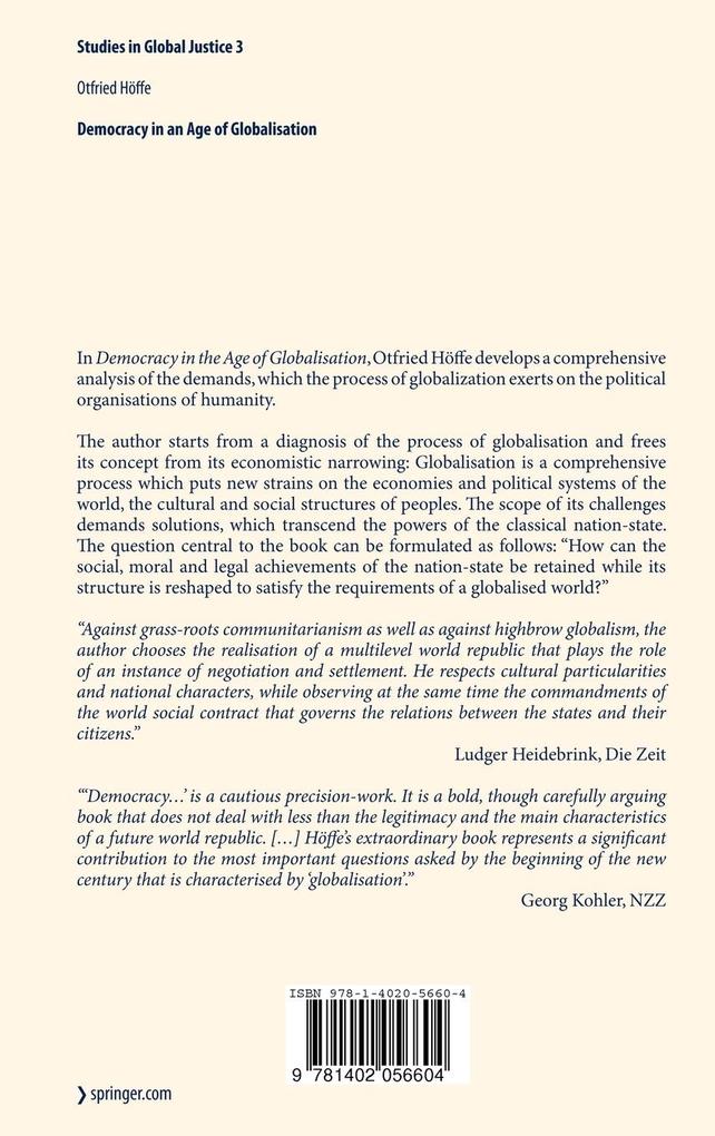Weitere Ansicht: Democracy in an Age of Globalisation | Otfried Höffe