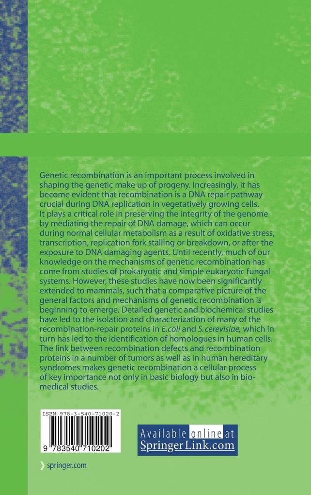 Weitere Ansicht: Molecular Genetics of Recombination