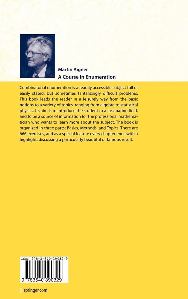 Weitere Ansicht: A Course in Enumeration | Martin Aigner