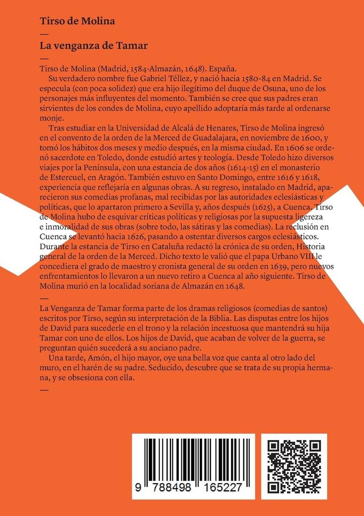 Weitere Ansicht: La venganza de Tamar | Tirso De Molina