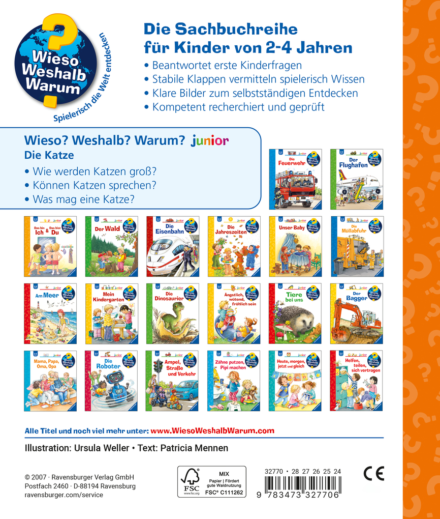 Weitere Ansicht: Wieso? Weshalb? Warum? junior, Band 21: Die Katze | Patricia Mennen