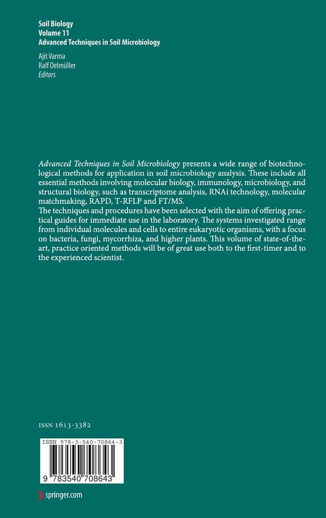 Weitere Ansicht: Advanced Techniques in Soil Microbiology