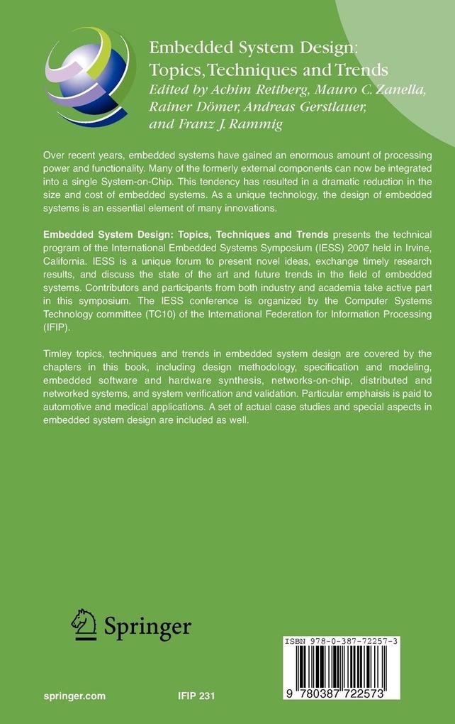 Weitere Ansicht: Embedded System Design: Topics, Techniques and Trends