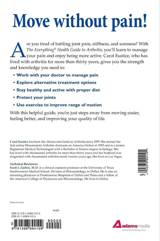 Weitere Ansicht: The Everything Health Guide to Arthritis | Carol Eustic