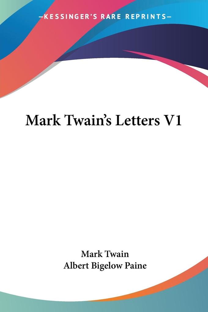 Produktbild: Mark Twain's Letters V1 | Mark Twain