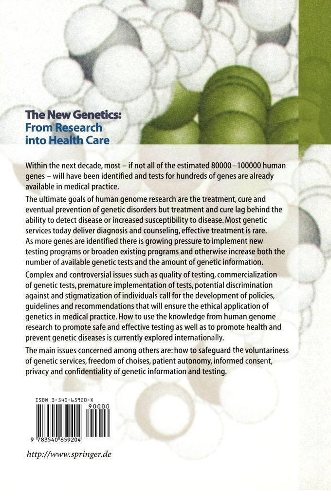 Weitere Ansicht: The New Genetics: From Research into Health Care | Irmgard Nippert, Heidemarie Neitzel, Gerhard Wolff
