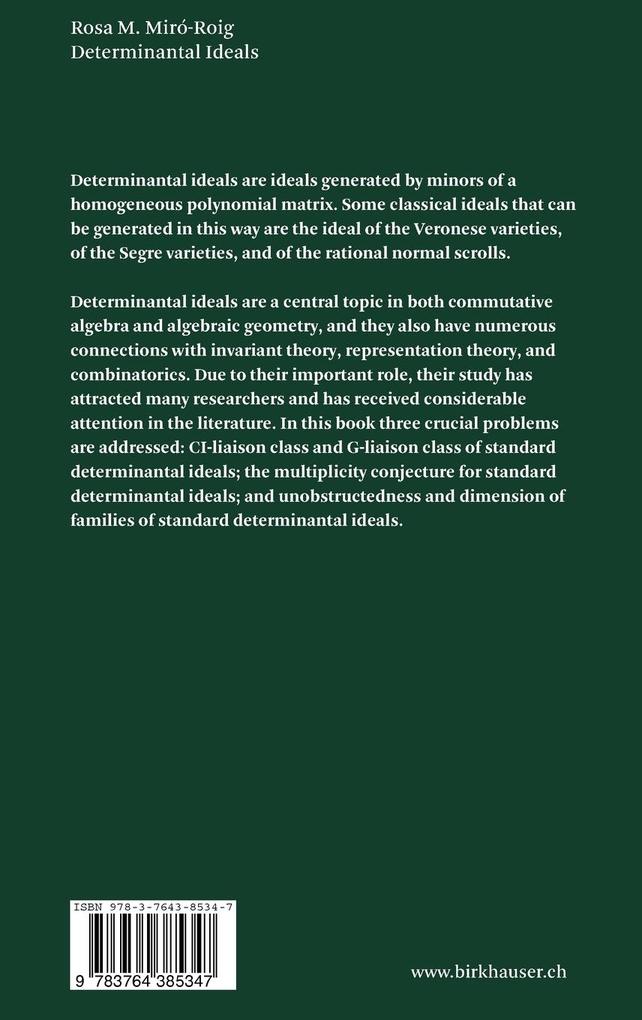 Weitere Ansicht: Determinantal Ideals | Rosa M. Miró-Roig
