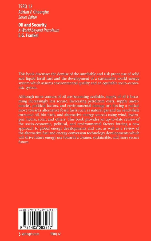 Weitere Ansicht: Oil and Security | E. G. Frankel