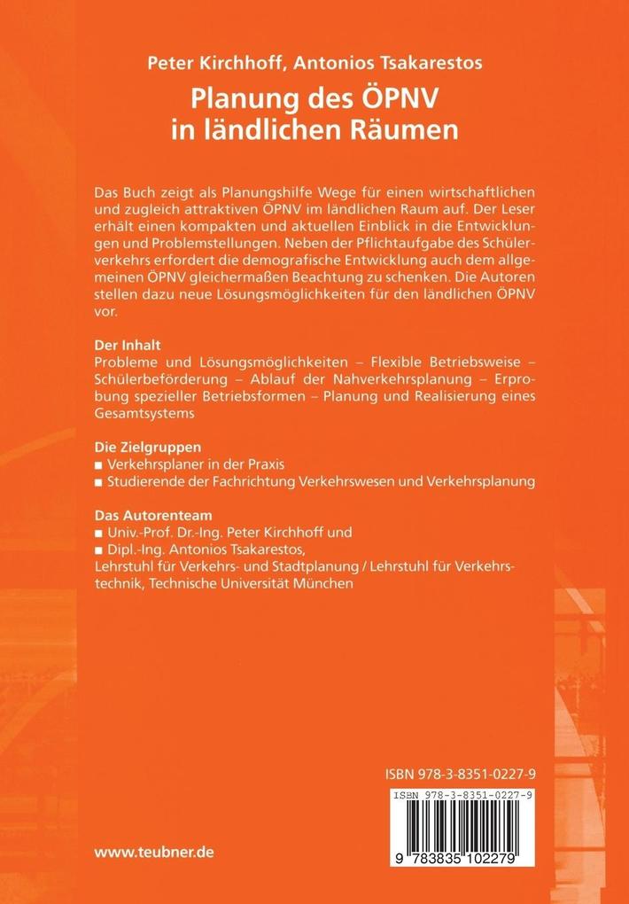 Weitere Ansicht: Planung des ÖPNV in ländlichen Räumen | Peter Kirchhoff, Antonios Tsakarestos